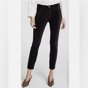 FRAME Le High Skinny Noir Velvet Pants